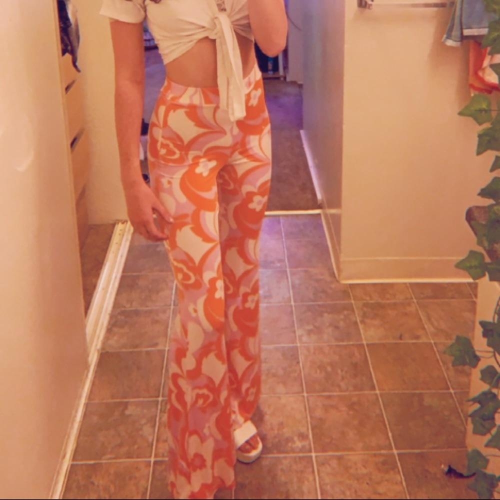 Zara printed flared pants